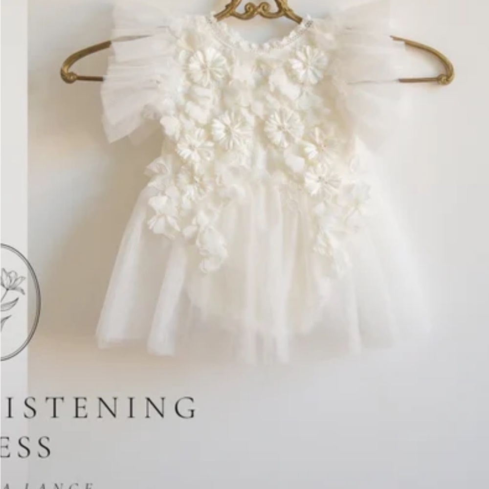 Beautiful lace tulle baptism dress.Wore once for ceremony.Perfect condition